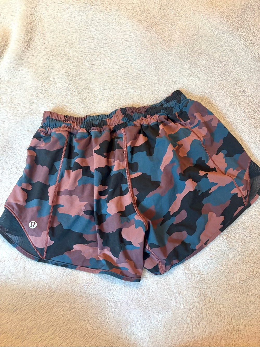lululemon athletica Pink & Blue Camo Athletic Shorts